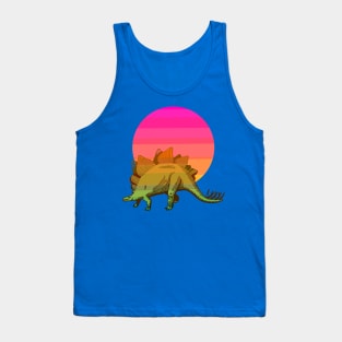 Stegosaurus at sunset Tank Top